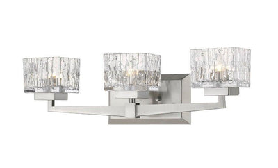Steel with Square Clear Glass Shade Vanity Light - LV LIGHTING