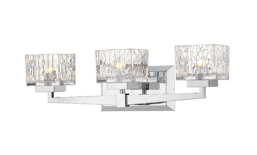 Steel with Square Clear Glass Shade Vanity Light - LV LIGHTING