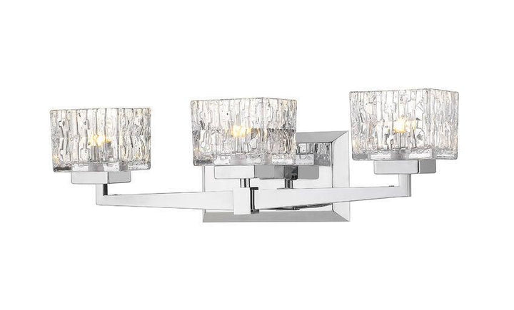Steel with Square Clear Glass Shade Vanity Light - LV LIGHTING