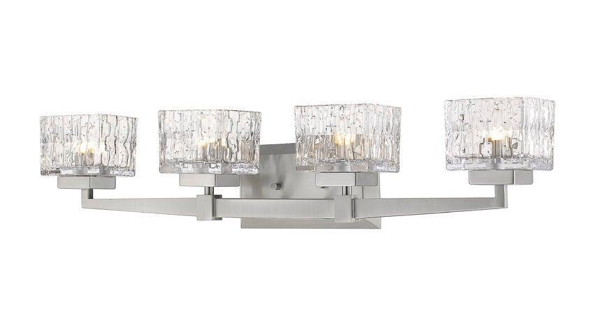 Steel with Square Clear Glass Shade Vanity Light - LV LIGHTING