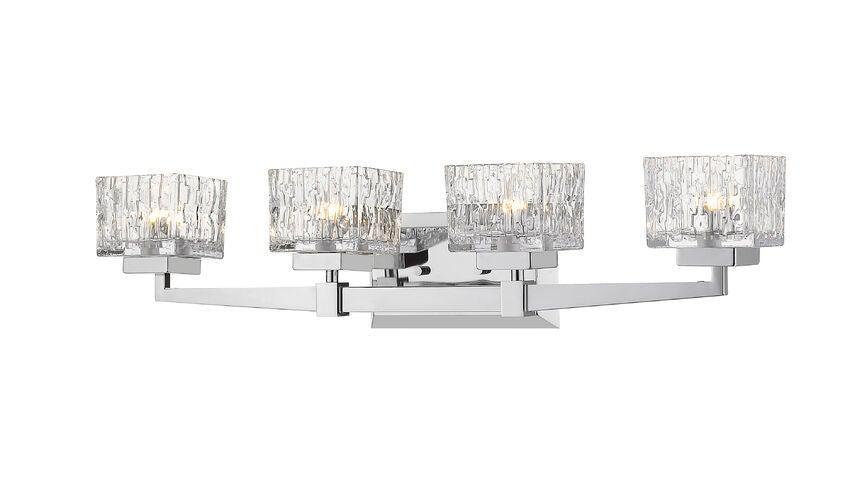Steel with Square Clear Glass Shade Vanity Light - LV LIGHTING