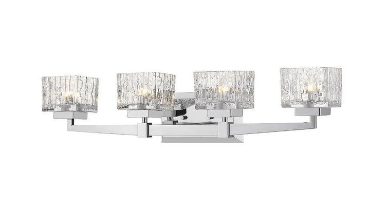 Steel with Square Clear Glass Shade Vanity Light - LV LIGHTING