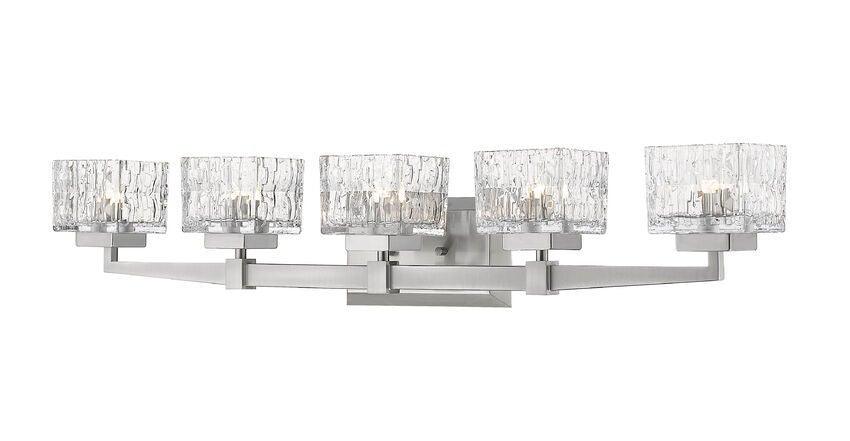 Steel with Square Clear Glass Shade Vanity Light - LV LIGHTING