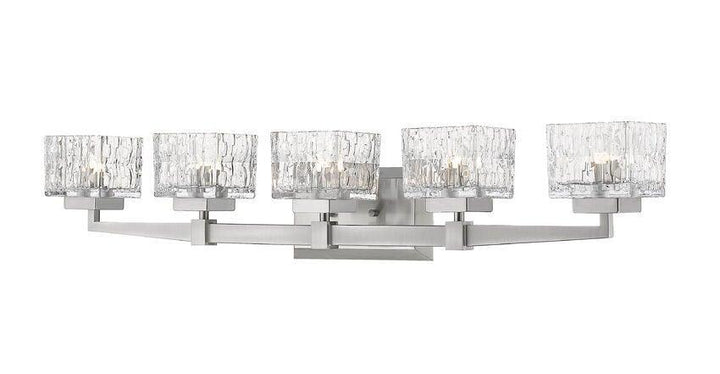 Steel with Square Clear Glass Shade Vanity Light - LV LIGHTING