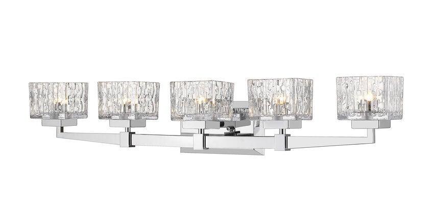 Steel with Square Clear Glass Shade Vanity Light - LV LIGHTING