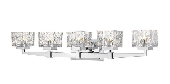 Steel with Square Clear Glass Shade Vanity Light - LV LIGHTING