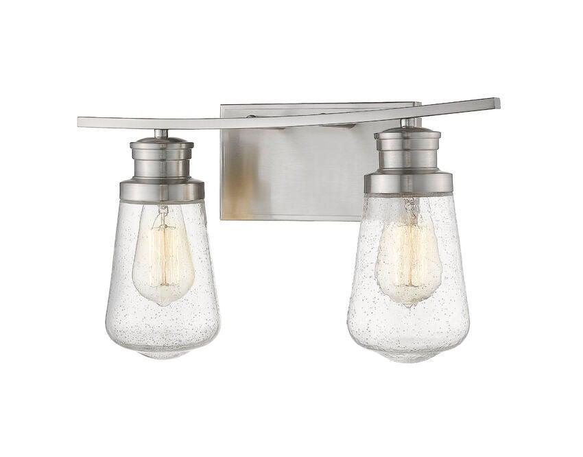 Steel with Clear Seedy Glass Shade Vanity Light - LV LIGHTING