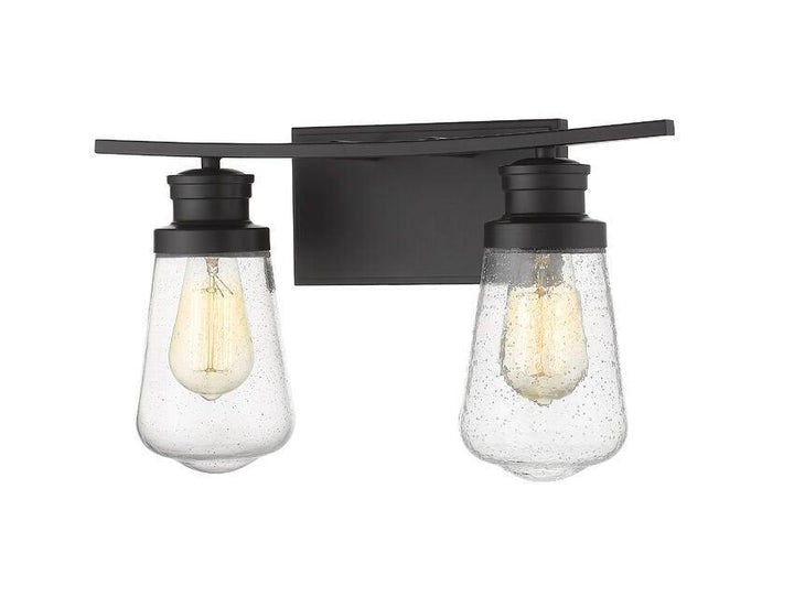 Steel with Clear Seedy Glass Shade Vanity Light - LV LIGHTING