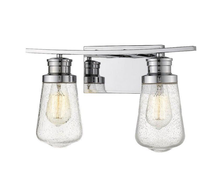 Steel with Clear Seedy Glass Shade Vanity Light - LV LIGHTING