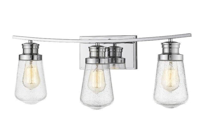 Steel with Clear Seedy Glass Shade Vanity Light - LV LIGHTING