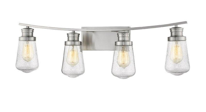 Steel with Clear Seedy Glass Shade Vanity Light - LV LIGHTING
