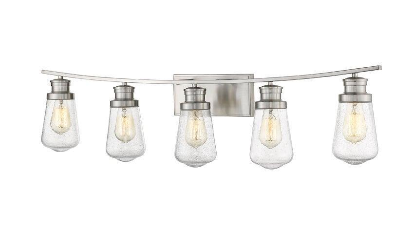 Steel with Clear Seedy Glass Shade Vanity Light - LV LIGHTING