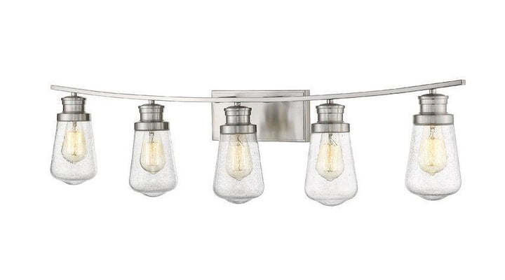 Steel with Clear Seedy Glass Shade Vanity Light - LV LIGHTING