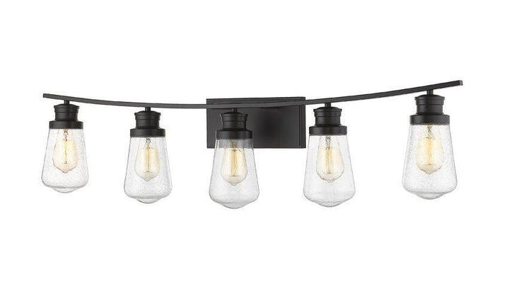 Steel with Clear Seedy Glass Shade Vanity Light - LV LIGHTING