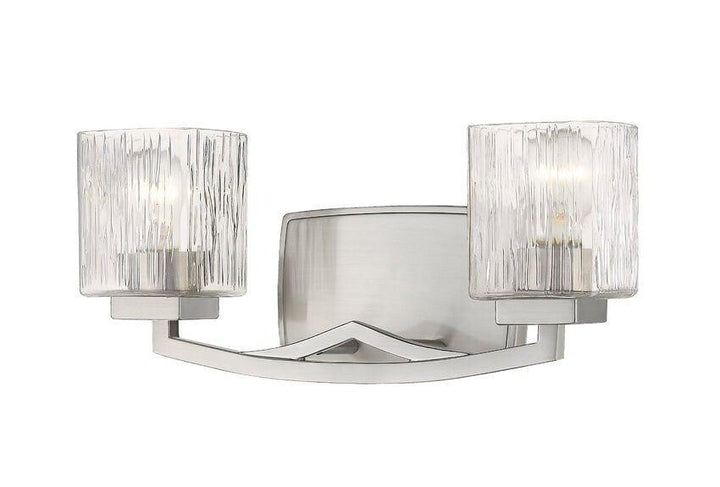 Steel with Boxy Chiseled Glass Shade Vanity Light - LV LIGHTING