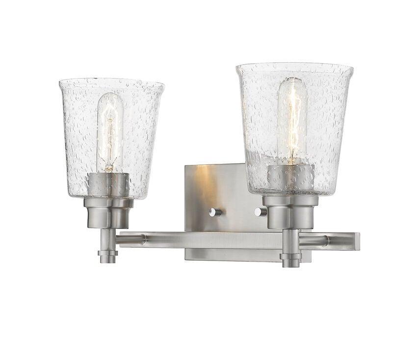 Steel with Round Clear Seedy Glass Shade Vanity Light - LV LIGHTING