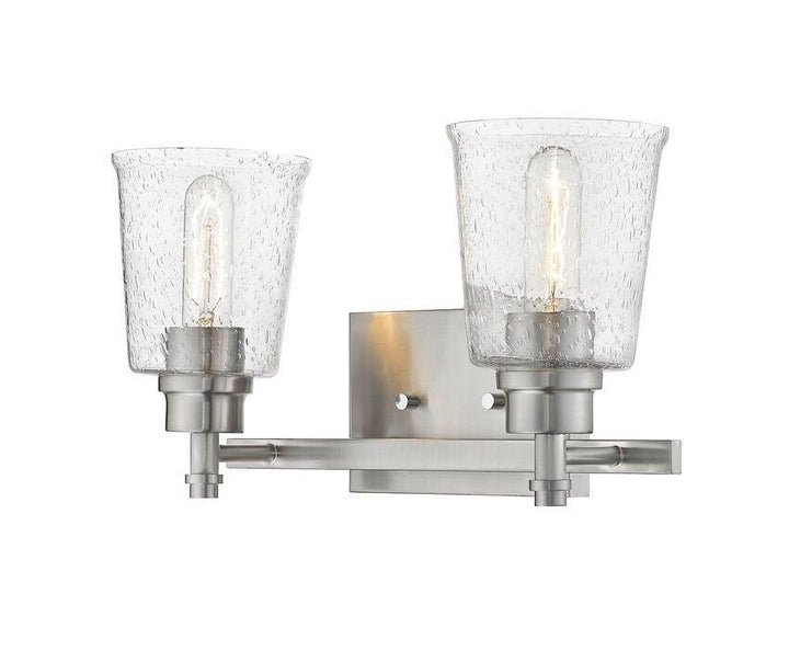 Steel with Round Clear Seedy Glass Shade Vanity Light - LV LIGHTING