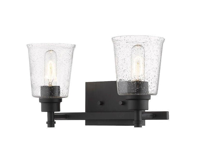 Steel with Round Clear Seedy Glass Shade Vanity Light - LV LIGHTING