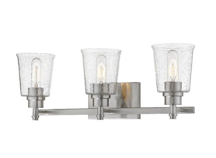 Steel with Round Clear Seedy Glass Shade Vanity Light - LV LIGHTING