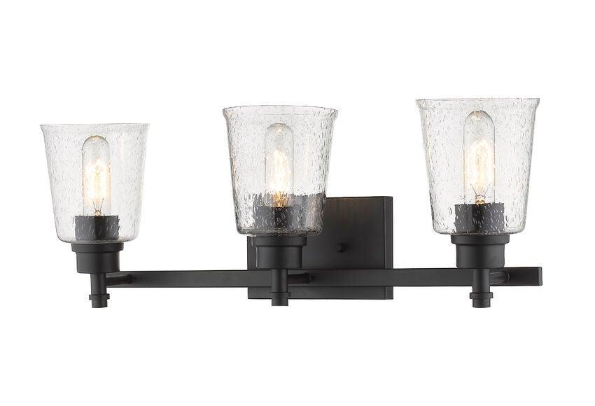 Steel with Round Clear Seedy Glass Shade Vanity Light - LV LIGHTING
