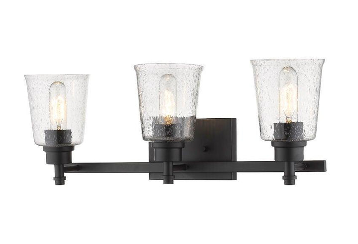 Steel with Round Clear Seedy Glass Shade Vanity Light - LV LIGHTING