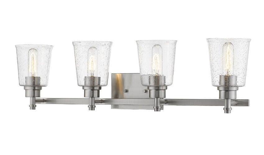 Steel with Round Clear Seedy Glass Shade Vanity Light - LV LIGHTING
