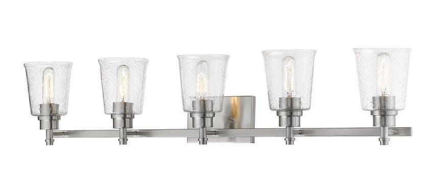 Steel with Round Clear Seedy Glass Shade Vanity Light - LV LIGHTING