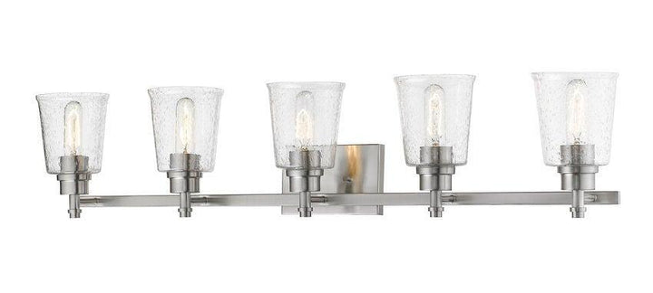 Steel with Round Clear Seedy Glass Shade Vanity Light - LV LIGHTING