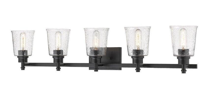 Steel with Round Clear Seedy Glass Shade Vanity Light - LV LIGHTING