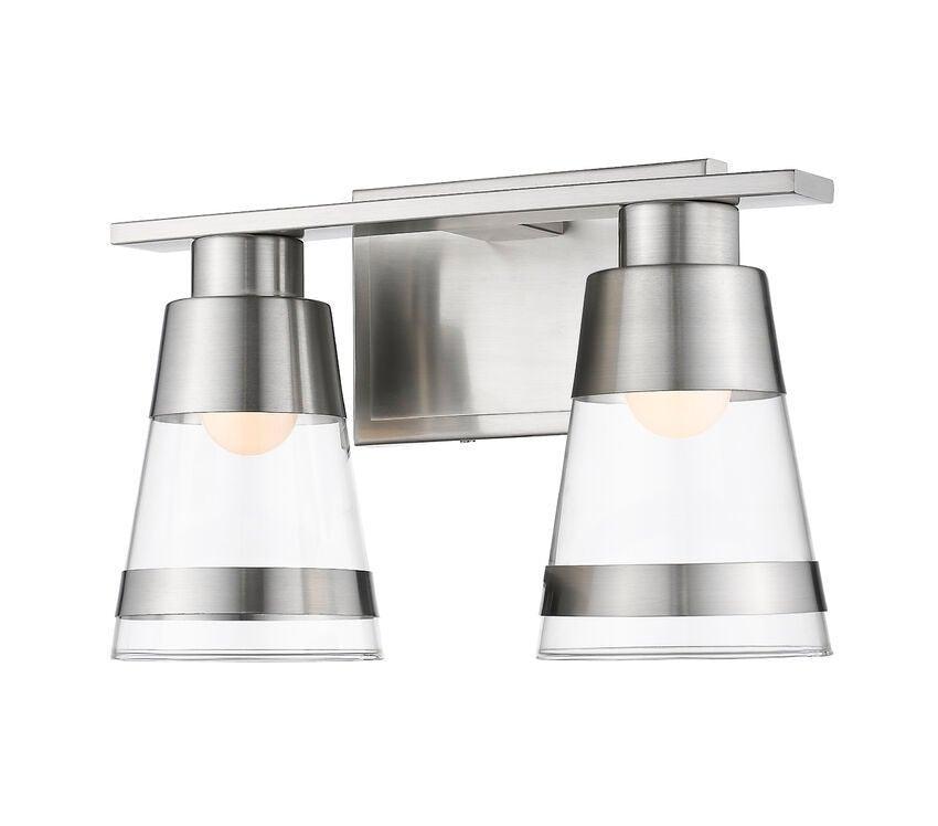 LED Steel with Cylindrical Clear Glass Shade Vanity Light - LV LIGHTING