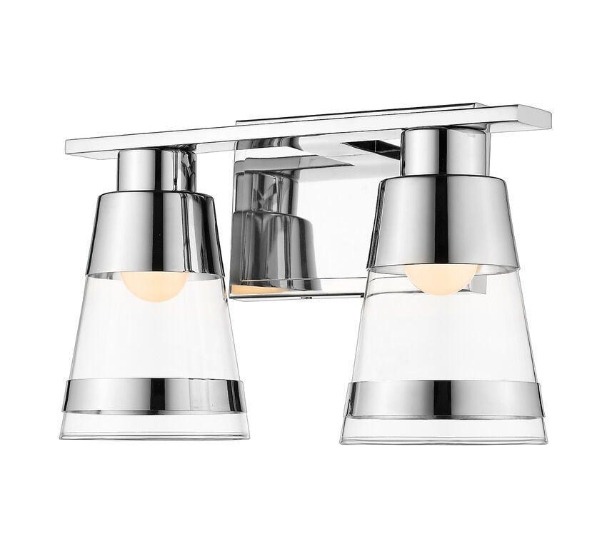 LED Steel with Cylindrical Clear Glass Shade Vanity Light - LV LIGHTING