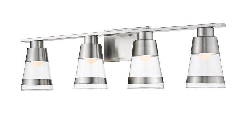 LED Steel with Cylindrical Clear Glass Shade Vanity Light - LV LIGHTING