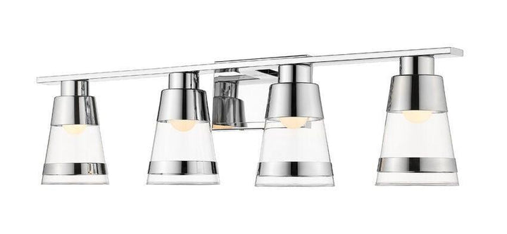 LED Steel with Cylindrical Clear Glass Shade Vanity Light - LV LIGHTING
