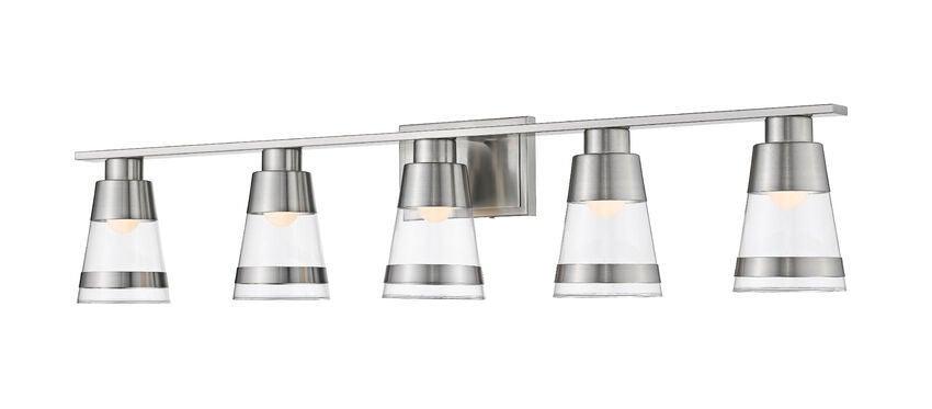 LED Steel with Cylindrical Clear Glass Shade Vanity Light - LV LIGHTING