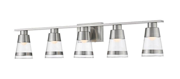 LED Steel with Cylindrical Clear Glass Shade Vanity Light - LV LIGHTING