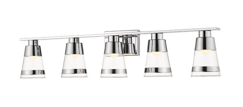 LED Steel with Cylindrical Clear Glass Shade Vanity Light - LV LIGHTING