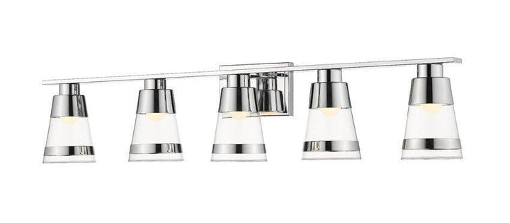 LED Steel with Cylindrical Clear Glass Shade Vanity Light - LV LIGHTING