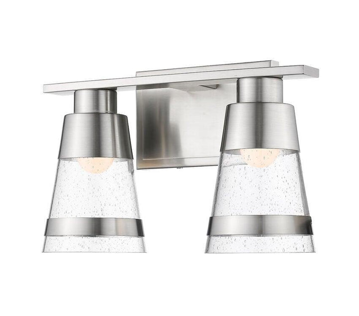 LED Steel with Cylindrical Clear Glass Shade Vanity Light - LV LIGHTING