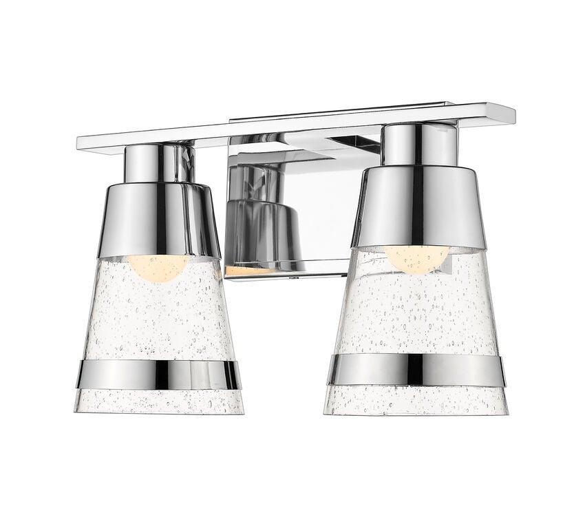 LED Steel with Cylindrical Clear Glass Shade Vanity Light - LV LIGHTING