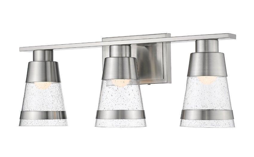 LED Steel with Cylindrical Clear Glass Shade Vanity Light - LV LIGHTING