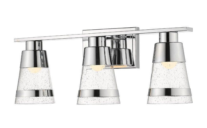 LED Steel with Cylindrical Clear Glass Shade Vanity Light - LV LIGHTING