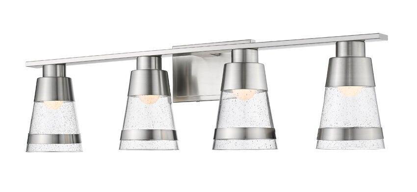 LED Steel with Cylindrical Clear Glass Shade Vanity Light - LV LIGHTING