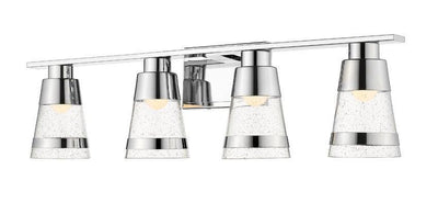 LED Steel with Cylindrical Clear Glass Shade Vanity Light - LV LIGHTING
