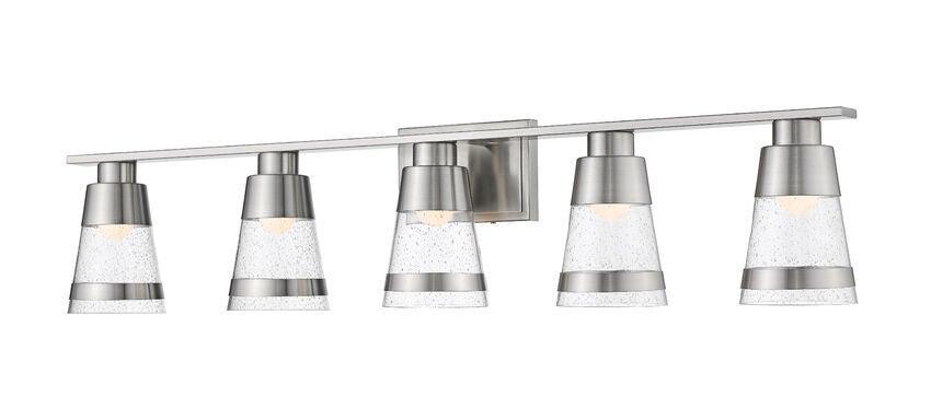 LED Steel with Cylindrical Clear Glass Shade Vanity Light - LV LIGHTING