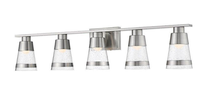 LED Steel with Cylindrical Clear Glass Shade Vanity Light - LV LIGHTING