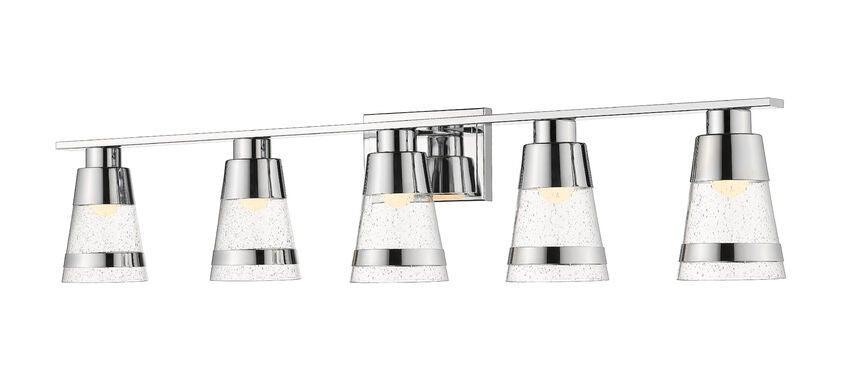 LED Steel with Cylindrical Clear Glass Shade Vanity Light - LV LIGHTING