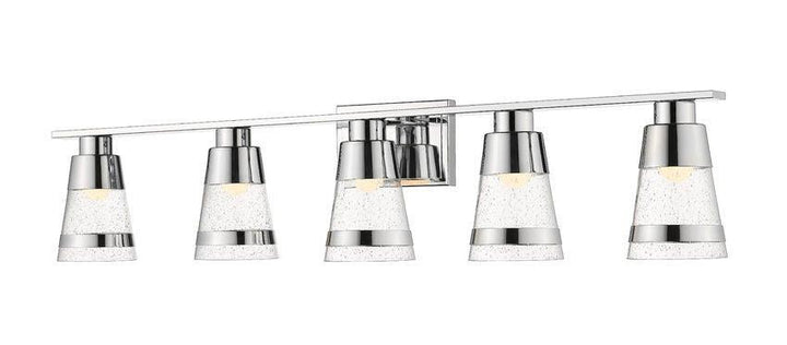 LED Steel with Cylindrical Clear Glass Shade Vanity Light - LV LIGHTING