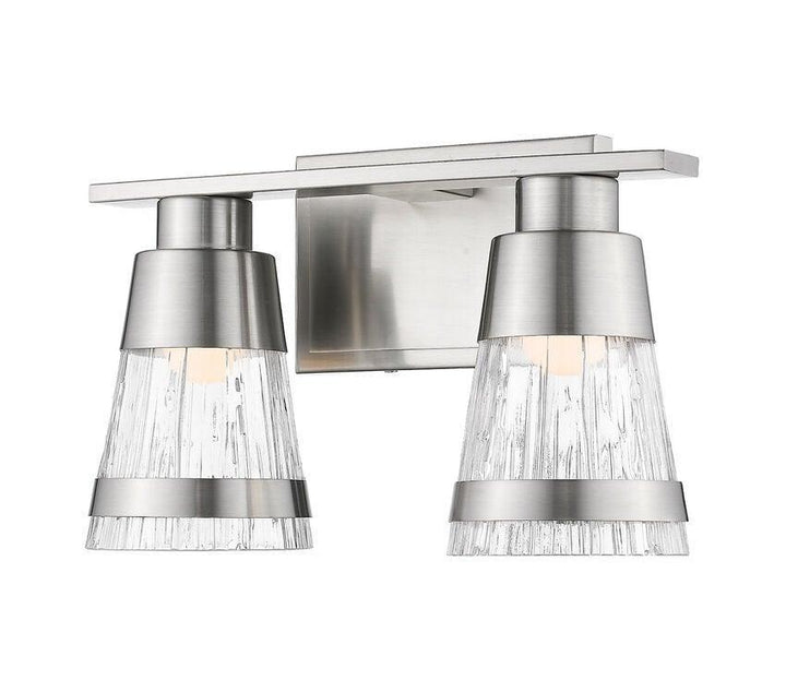 LED Steel with Cylindrical Clear Glass Shade Vanity Light - LV LIGHTING
