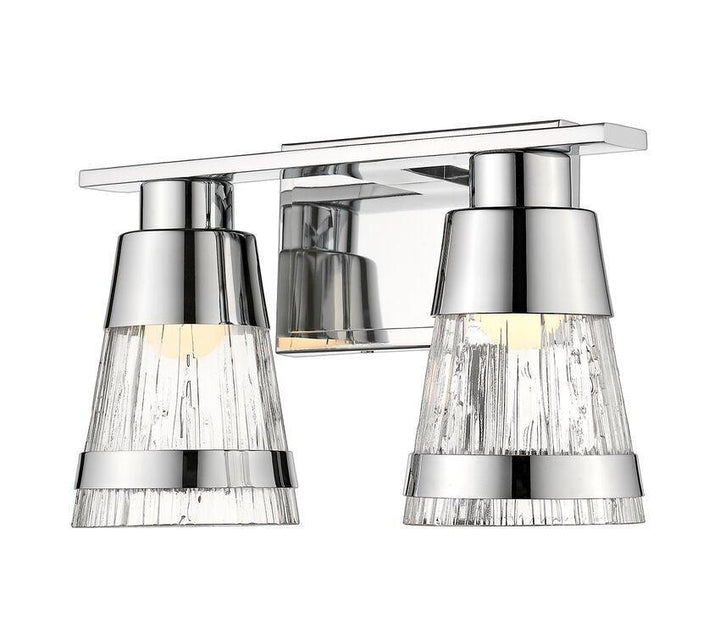 LED Steel with Cylindrical Clear Glass Shade Vanity Light - LV LIGHTING