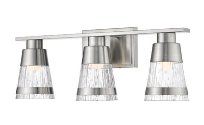 LED Steel with Cylindrical Clear Glass Shade Vanity Light - LV LIGHTING